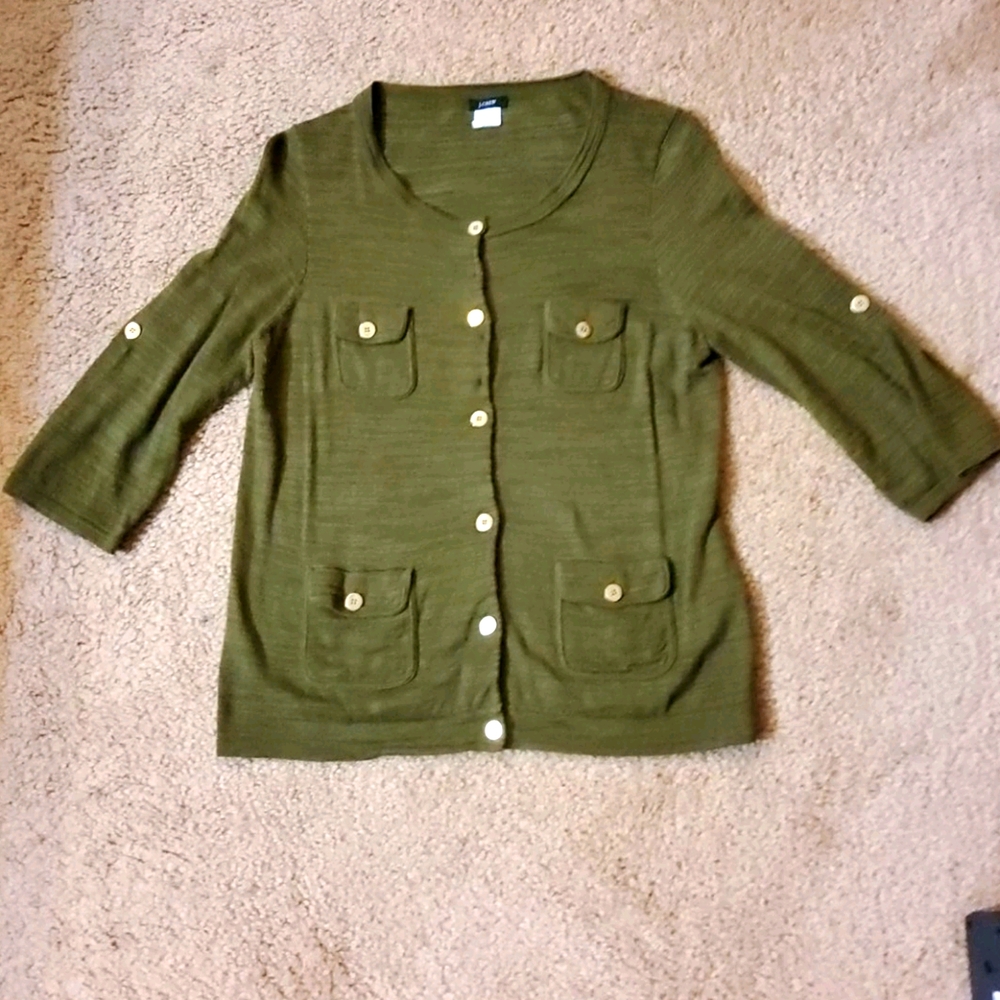 J. Crew Military Style Cardigan Size Medium